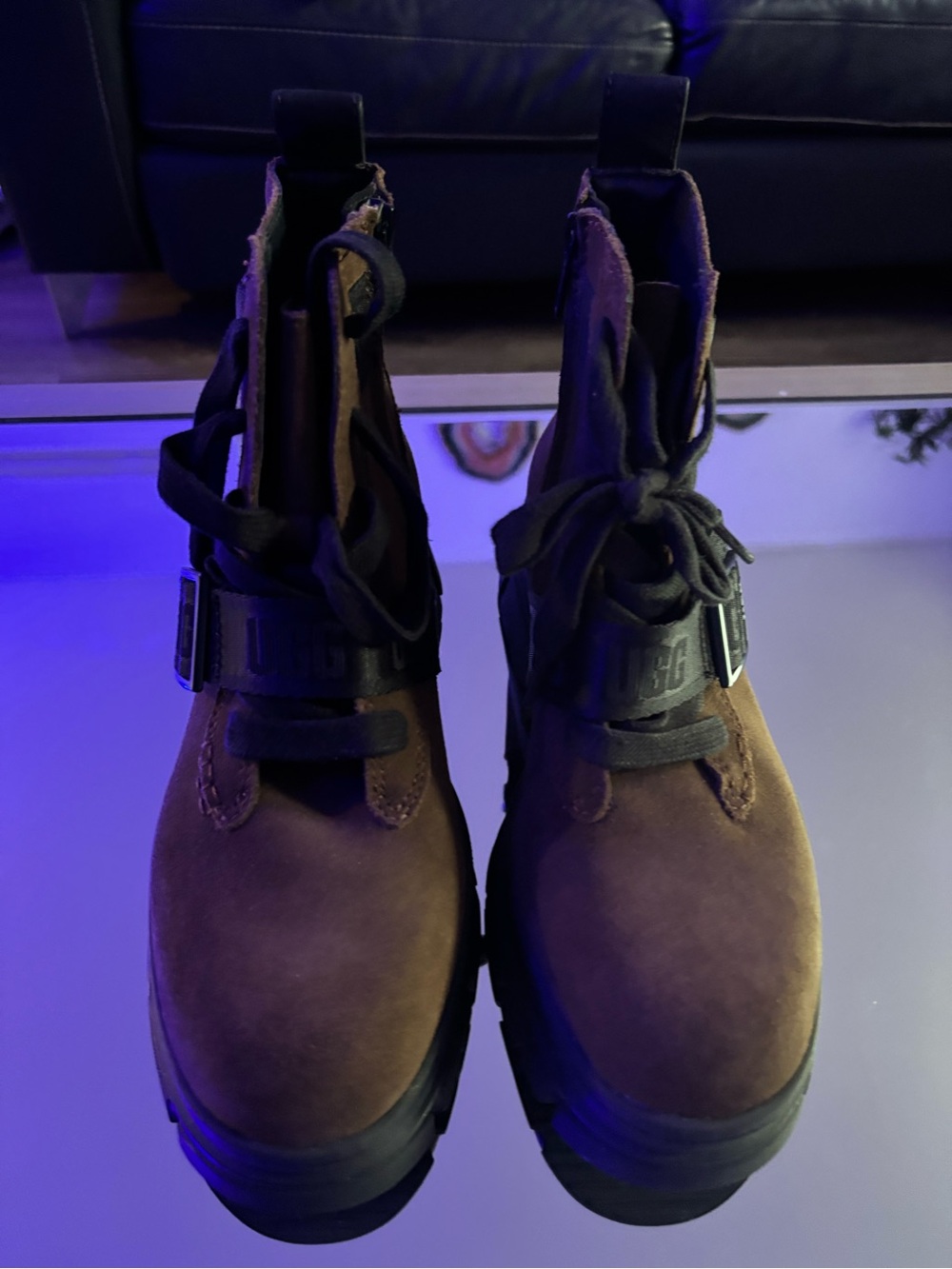 UGG Men's Brown Suede Lace-Up Ankle Boots